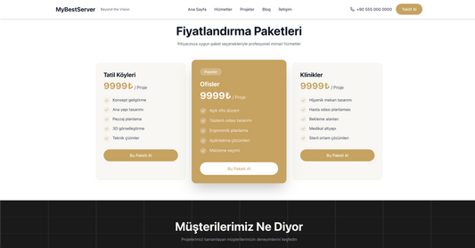 Bu paketlerle web sitenizde yaptığınız işleri sergileyerek müşterilerinizin size olan güvenini artırır, teklif ve proje talebi alma ihtimalinizi katlarsınız.