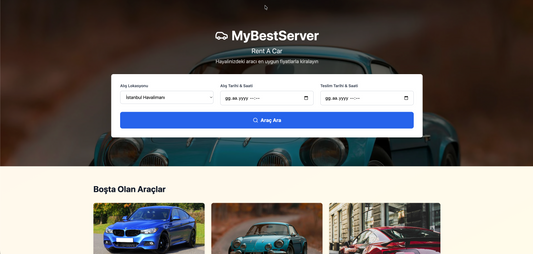 Müşterilerinize kolay araç arama, tarih seçimi ve saniyeler içinde rezervasyon imkânı sunarak güven veren bir dijital deneyim oluşturun. Bu modern tasarım, markanızı profesyonel ve kurumsal göstererek daha fazla rezervasyon getirir.