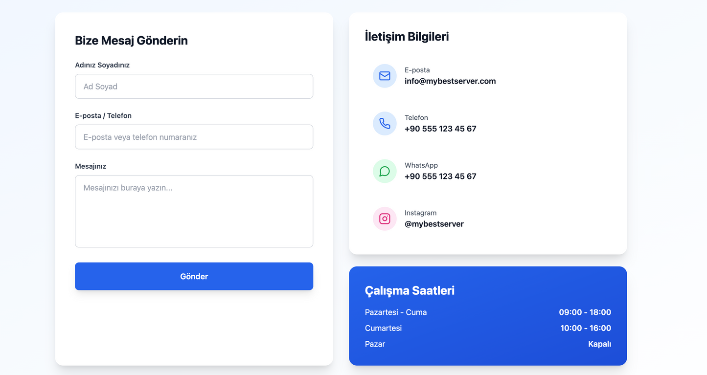 Formanı Tasarla – Canlı Forma Konfigüratörü + Web Sitesi | MyBestServer