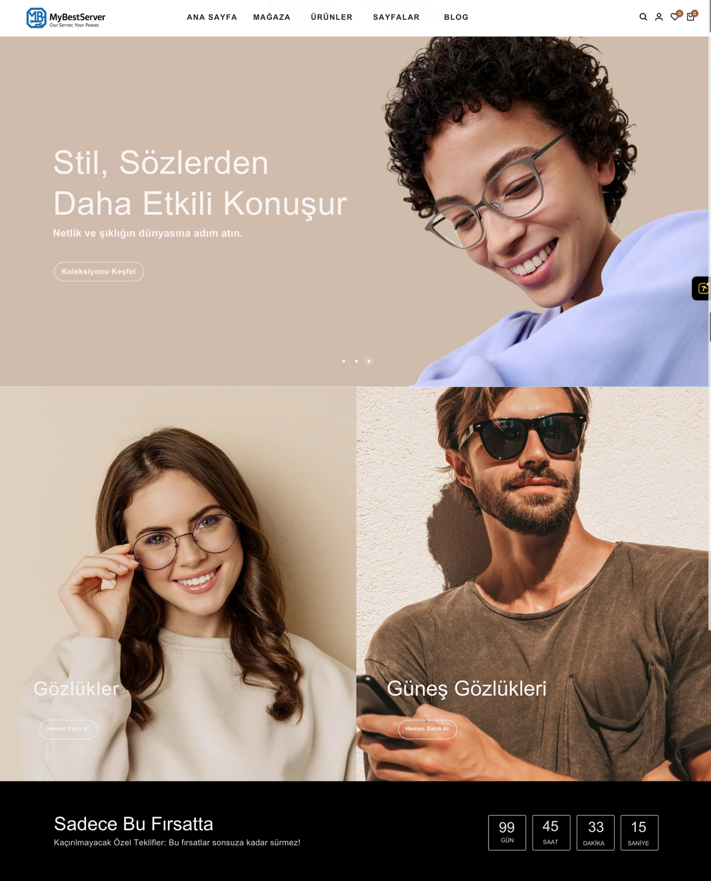 Eyeglasses/Optician E-Commerce Theme