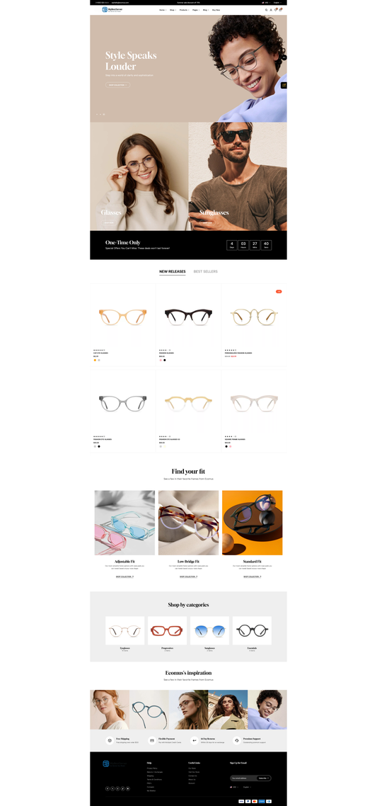 Gözlük/Optikçi E-Ticaret Teması