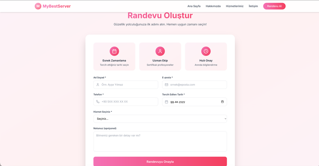 Müşterilerin uygun oldukları saati kendilerinin seçmesi sayesinde telefonda randevu trafiği azalır, personel zamandan tasarruf eder ve takvim doluluk oranı yükselir.
