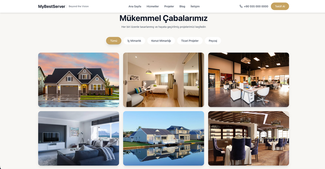 Tamamladığınız projelere web sitenizde yer vererek, potansiyel müşterilerinize gerçek başarılarınızı gösterirsiniz. Daha önce yaptığınız işlerin kalitesi, yeni müşterilerde güven ve sizden hizmet alma isteği oluşturur.