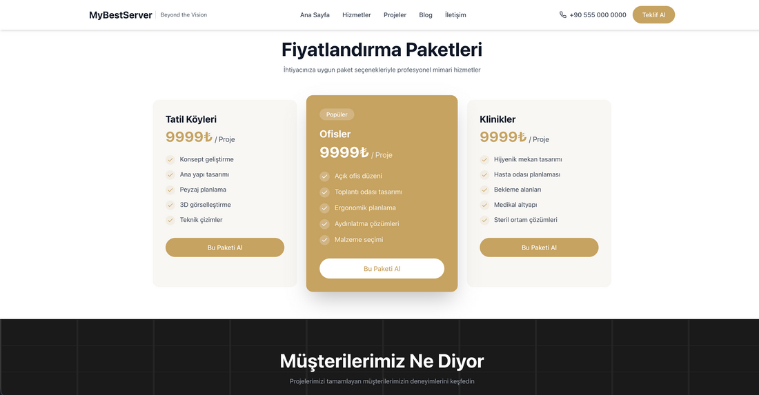 Bu paketlerle web sitenizde yaptığınız işleri sergileyerek müşterilerinizin size olan güvenini artırır, teklif ve proje talebi alma ihtimalinizi katlarsınız.