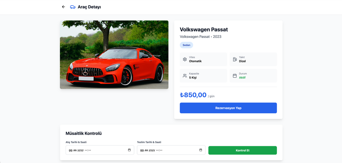 Her aracın özellikleri, fiyatı ve rezervasyon seçeneği net bir şekilde sunulur; güven veren bu şeffaf yapı satış dönüşümünü artırır. Müşteriler araç seçerken soru işareti yaşamaz, direkt olarak rezervasyon butonuna tıklamaya yönelir.