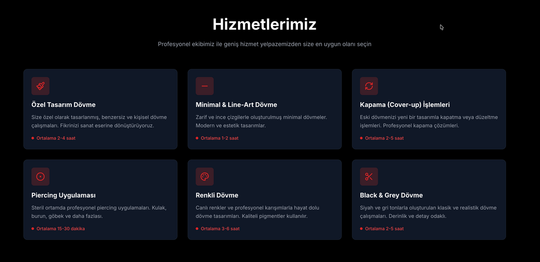 Hizmetlerinizi net, anlaşılır ve profesyonel şekilde sunarak müşterilerinizin kafasındaki tüm soru işaretlerini ortadan kaldırın; uzmanlığınızı doğru anlatan bir web sitesi güveni artırır ve randevu kararını hızlandırır.